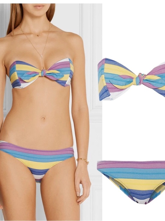 Lisa Marie Fernandez Other - Lisa Marie Fernandez "Poppy" Front-Knot Bandeau Bikini Set